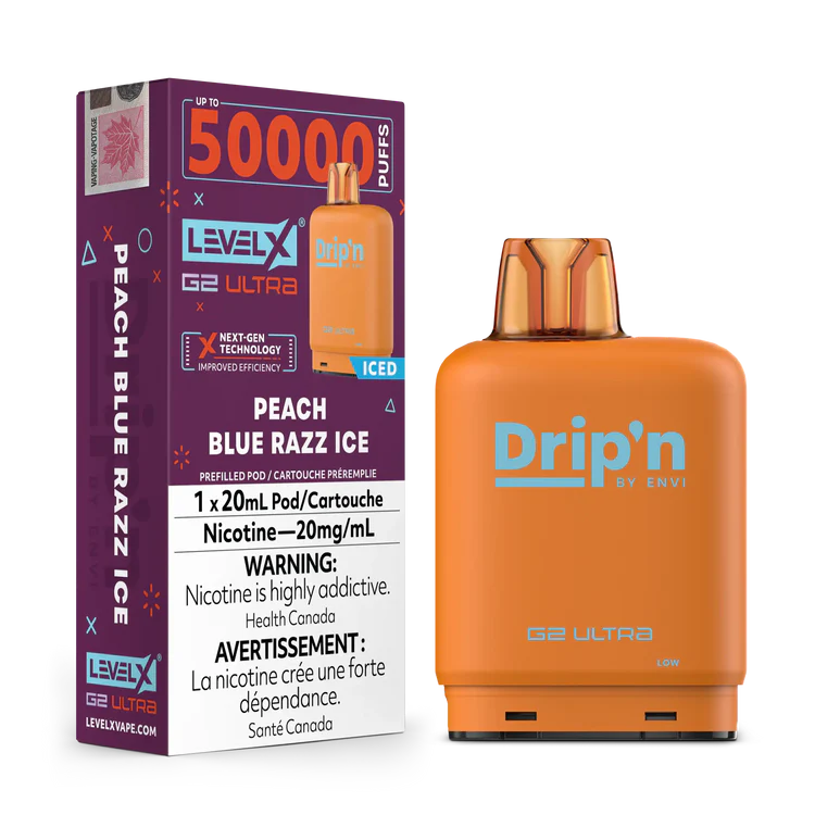 Peach Blue Razz Ice by Level X Drip'n G2 Ultra 50K