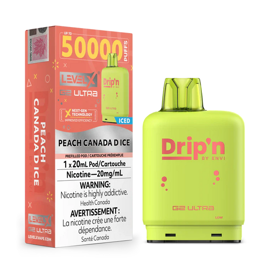 Peach Canada D Ice by Level X Drip'n G2 Ultra 50K