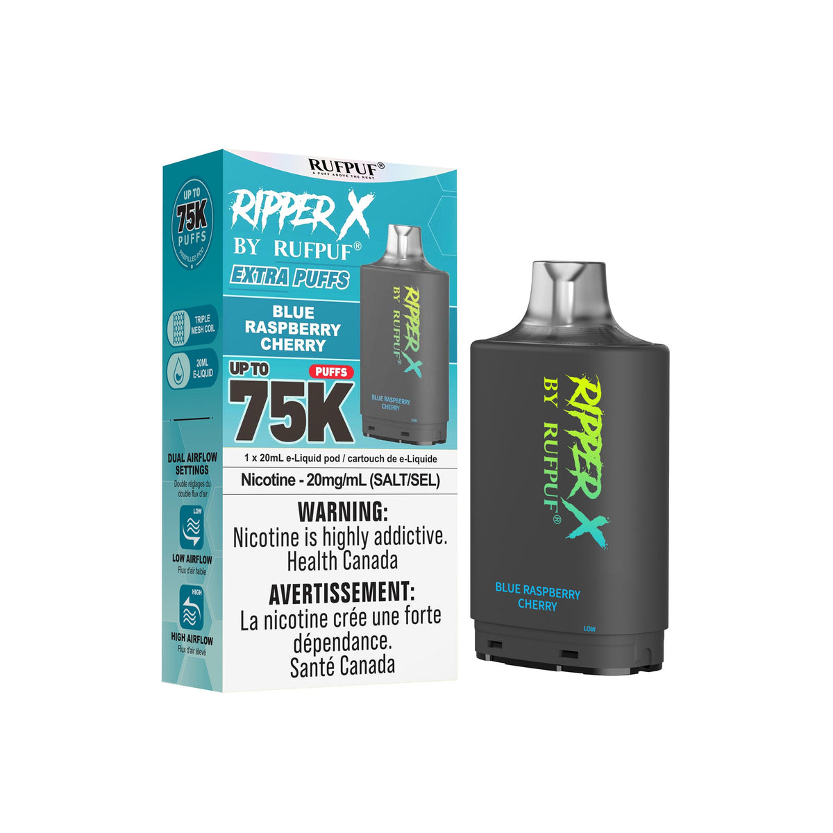 Blue Raspberry Cherry Rufpuf Ripper X Pods 75K