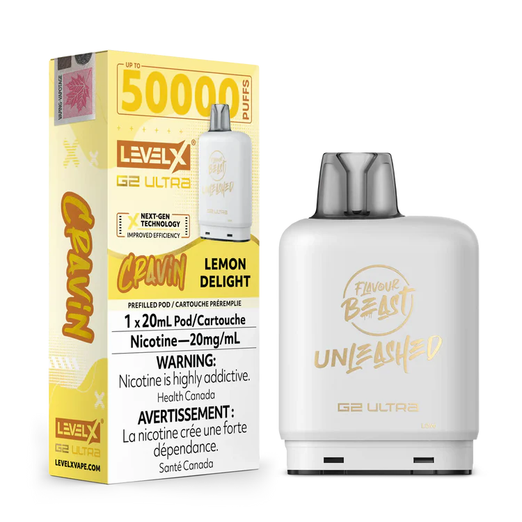 Cravin' Lemon Delight by Level X Flavour Beast Unleashed G2 Ultra 50K