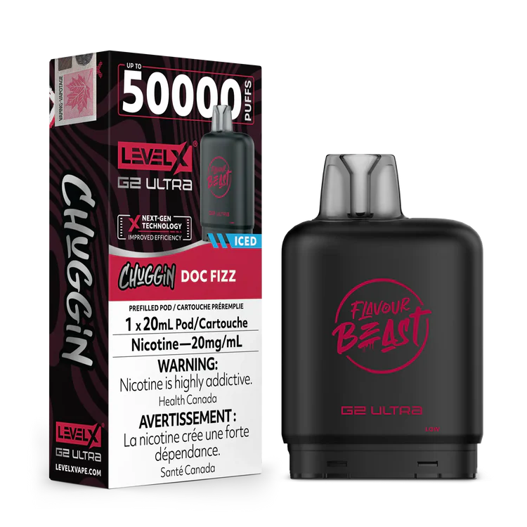 Doc Cherry/Fizz Iced Chuggin by Level X Flavour Beast G2 Ultra 50K