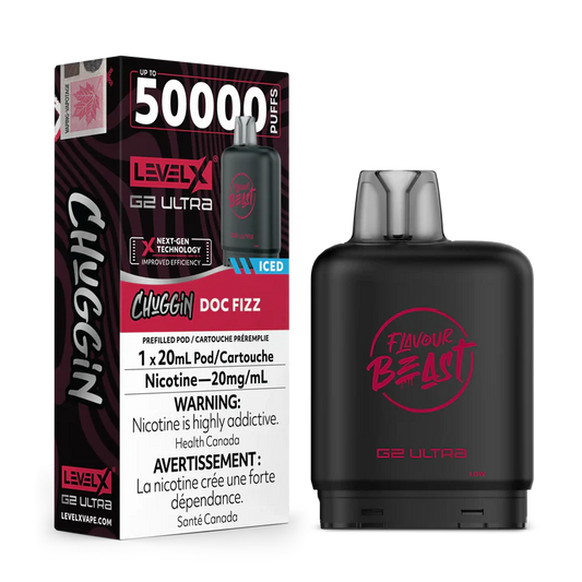 Doc Cherry/Fizz Iced Chuggin by Level X Flavour Beast G2 Ultra 50K