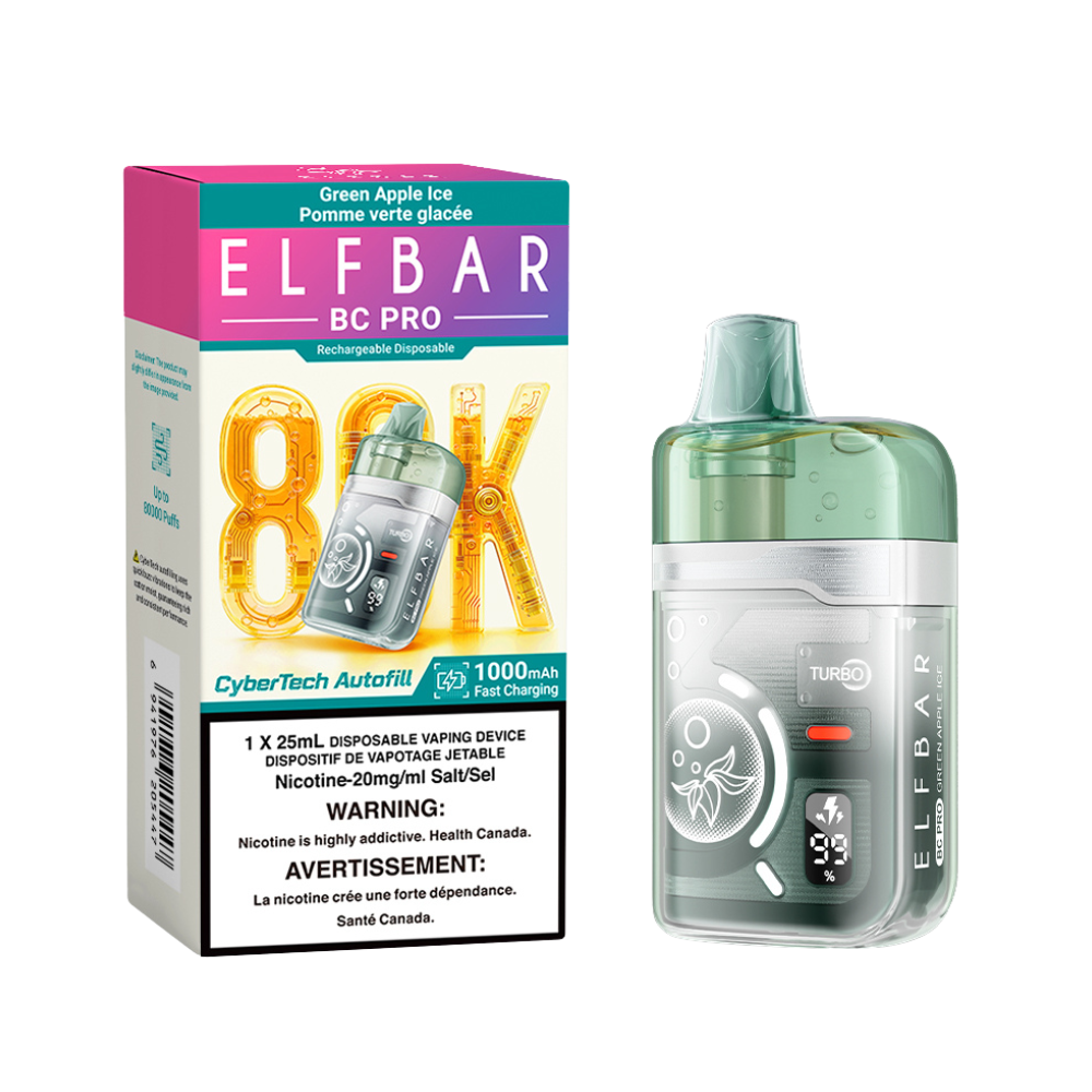 Elf Bar BC Pro 80K Disposable Vape - Green Apple Ice