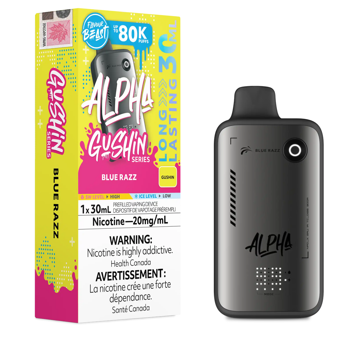 Gushin Blue Razz Flavour Beast Alpha - Disposable Vape 80K