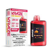 Kraze HD Mega Pastèque Pêche Surette - Jetable 20K