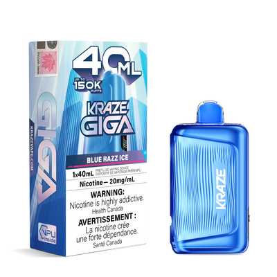 Blue Razz Ice Kraze Giga - Disposable 150K