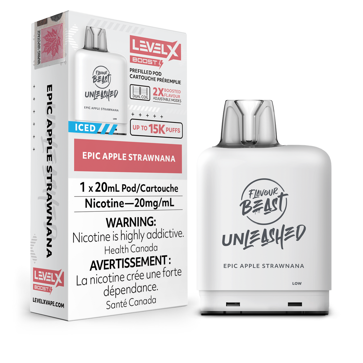 Level X - Flavour Beast Boost Unleashed Pods (15k puffs) - Epic Apple Strawnana