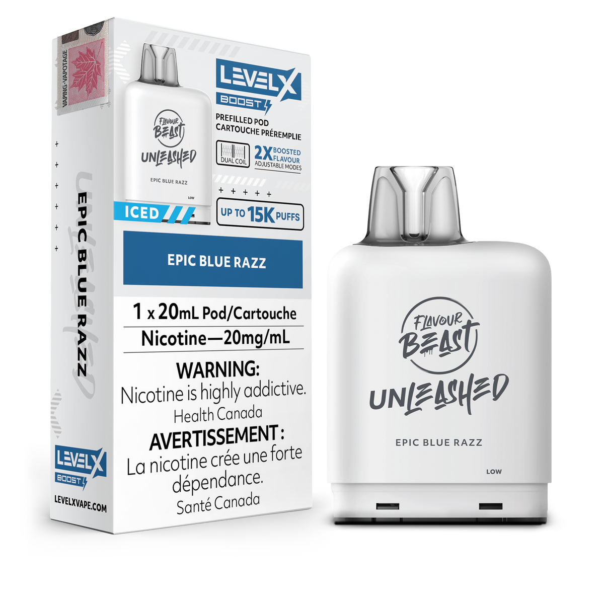 Level X - Flavour Beast Boost Unleashed Pods (15k puffs) - Epic Blue Razz