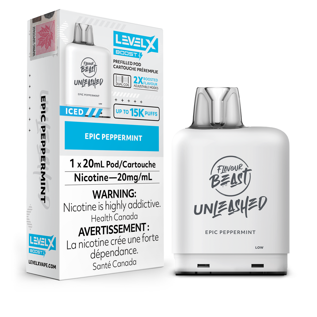 Level X - Flavour Beast Boost Unleashed Pods (15k puffs) - Epic Peppermint