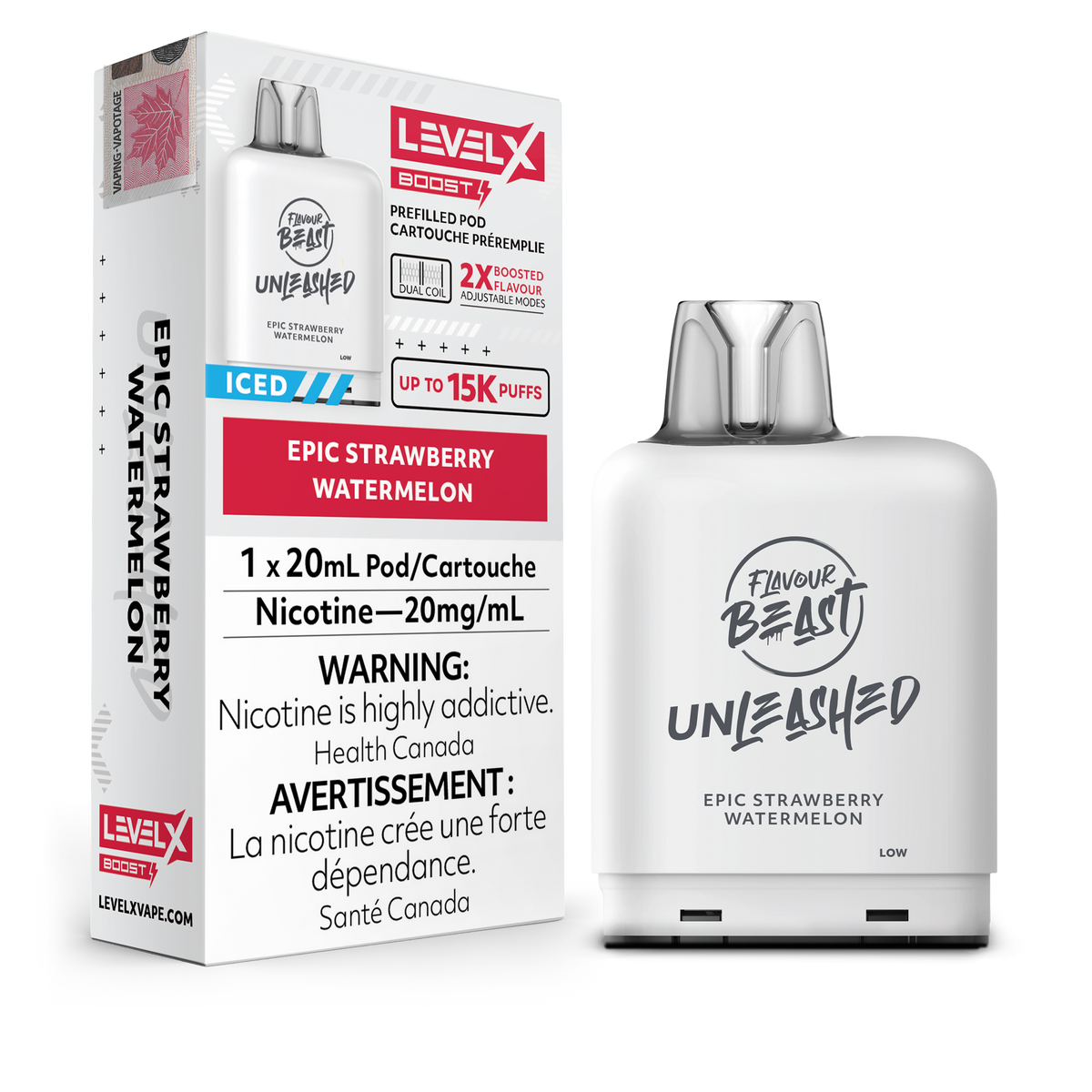 Level X - Flavour Beast Boost Unleashed Pods (15k puffs) - Epic Strawberry Watermelon