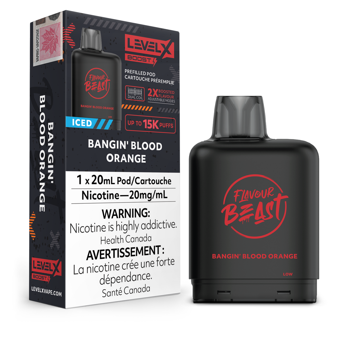 Level X - Flavour Beast Boost Pods (15k puffs) - Bangin Blood Orange Iced