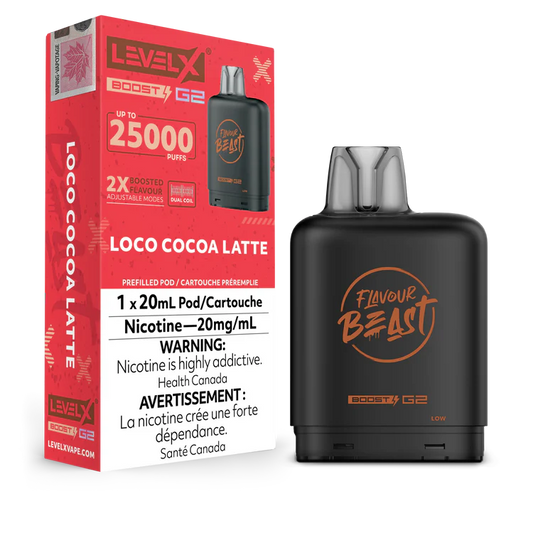 Loco Cocoa Latte Iced Flavour Beast Boost G2 Pods 25K
