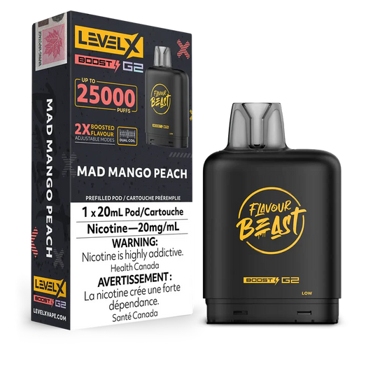 Mad Mango Peach Flavour Beast Boost G2 Pods 25K