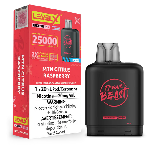 Mtn Citrus Raspberry Flavour Beast Boost G2 Pods 25K