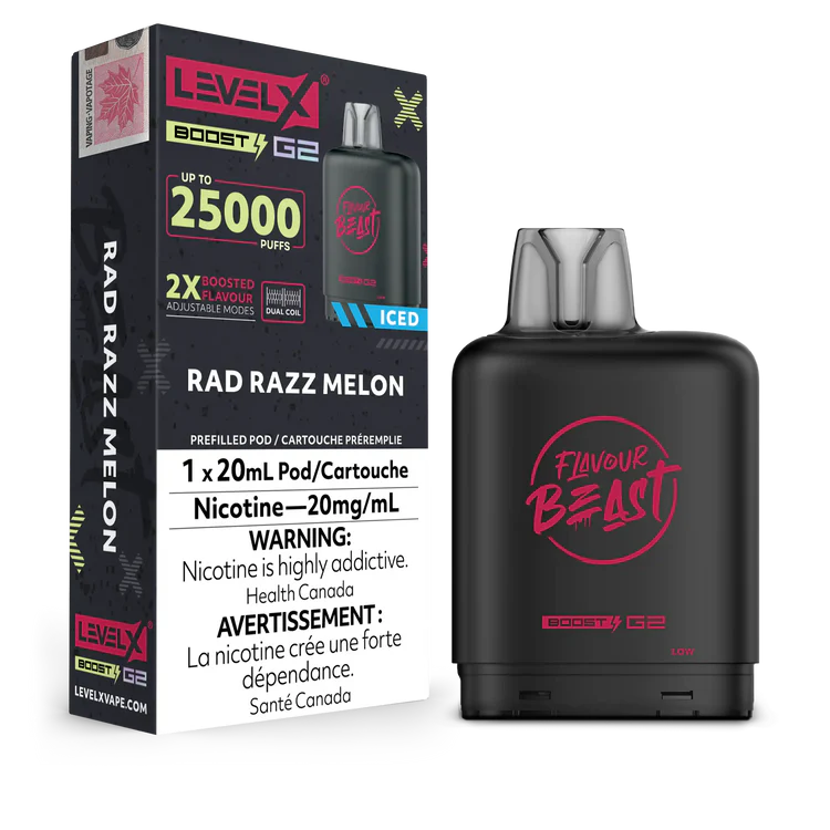 Rad Razz Melon Iced Flavour Beast Boost G2 Pods 25K