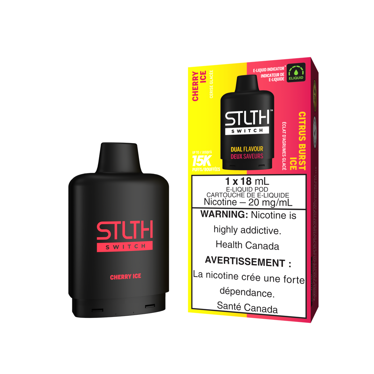 Stlth Switch - Pods (PROVINCIAL) (15K puffs) - Cherry Ice & Citrus Burst Ice