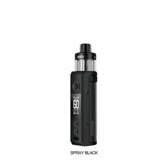 Voopoo Drag S2 Mod Pod Kit in Moss Green, featuring a textured grip and clear 5mL pod.