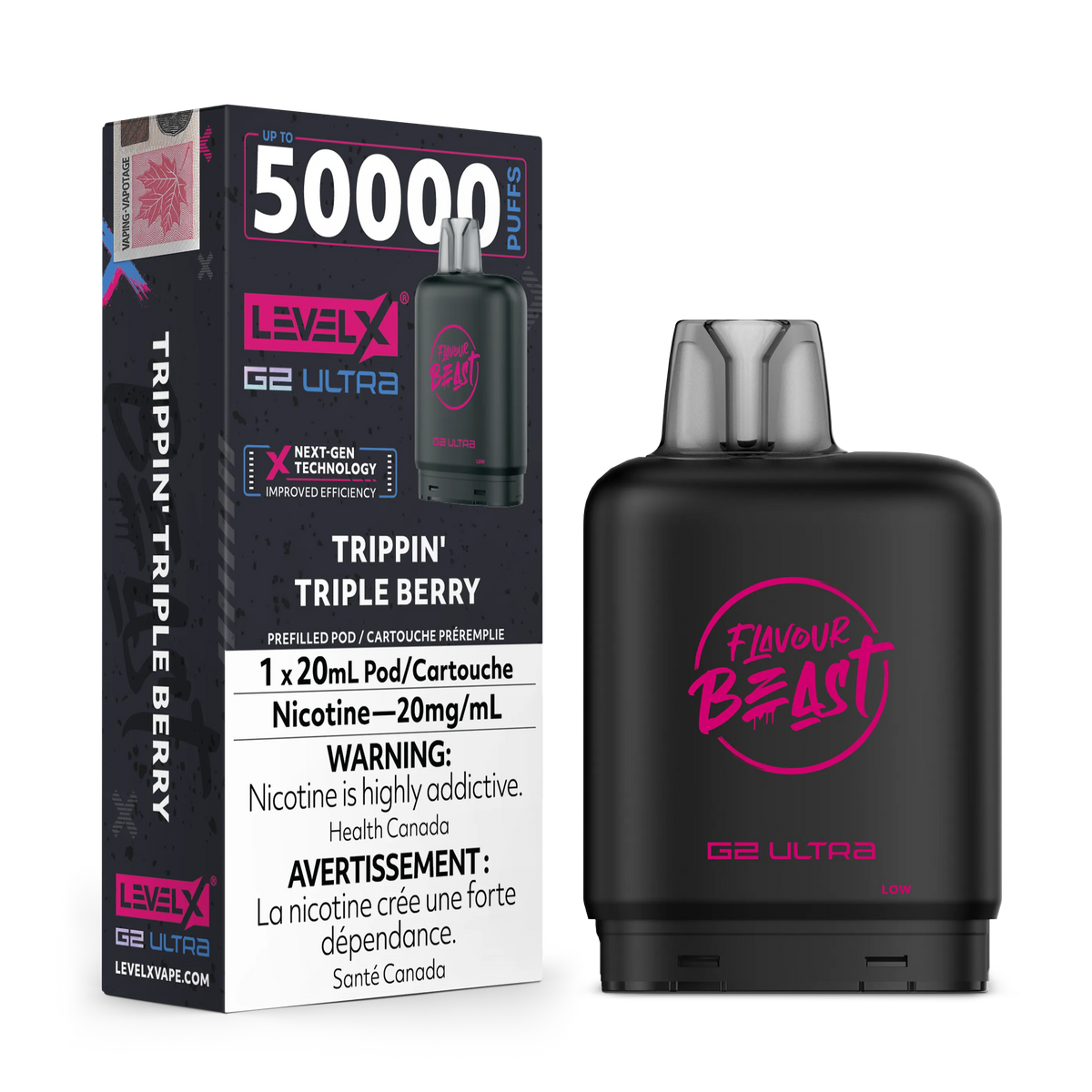 Trippin' Triple Berry by Level X Flavour Beast G2 Ultra 50K