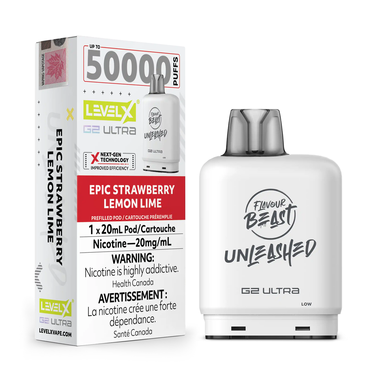Epic Strawberry Lemon Lime by Level X Flavour Beast Unleashed G2 Ultra 50K