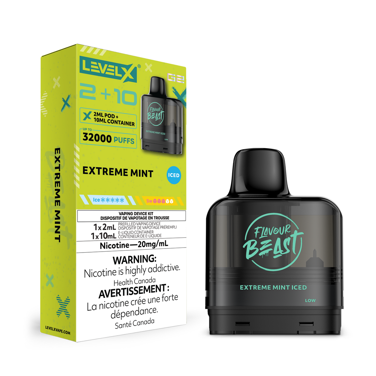 Level X Flavour Beast G2 Pod 2+10mL – Extreme Mint Iced