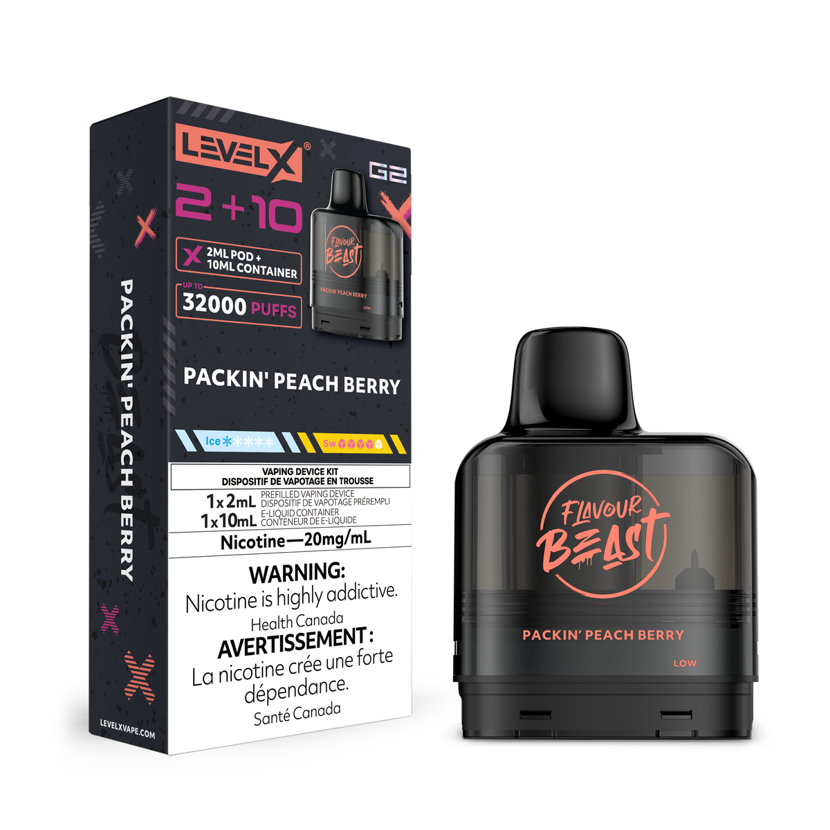 level-x-g2-pod-2-10ml-flavour-beast-packin-peach-berry-20mg-5pc-carton-federal