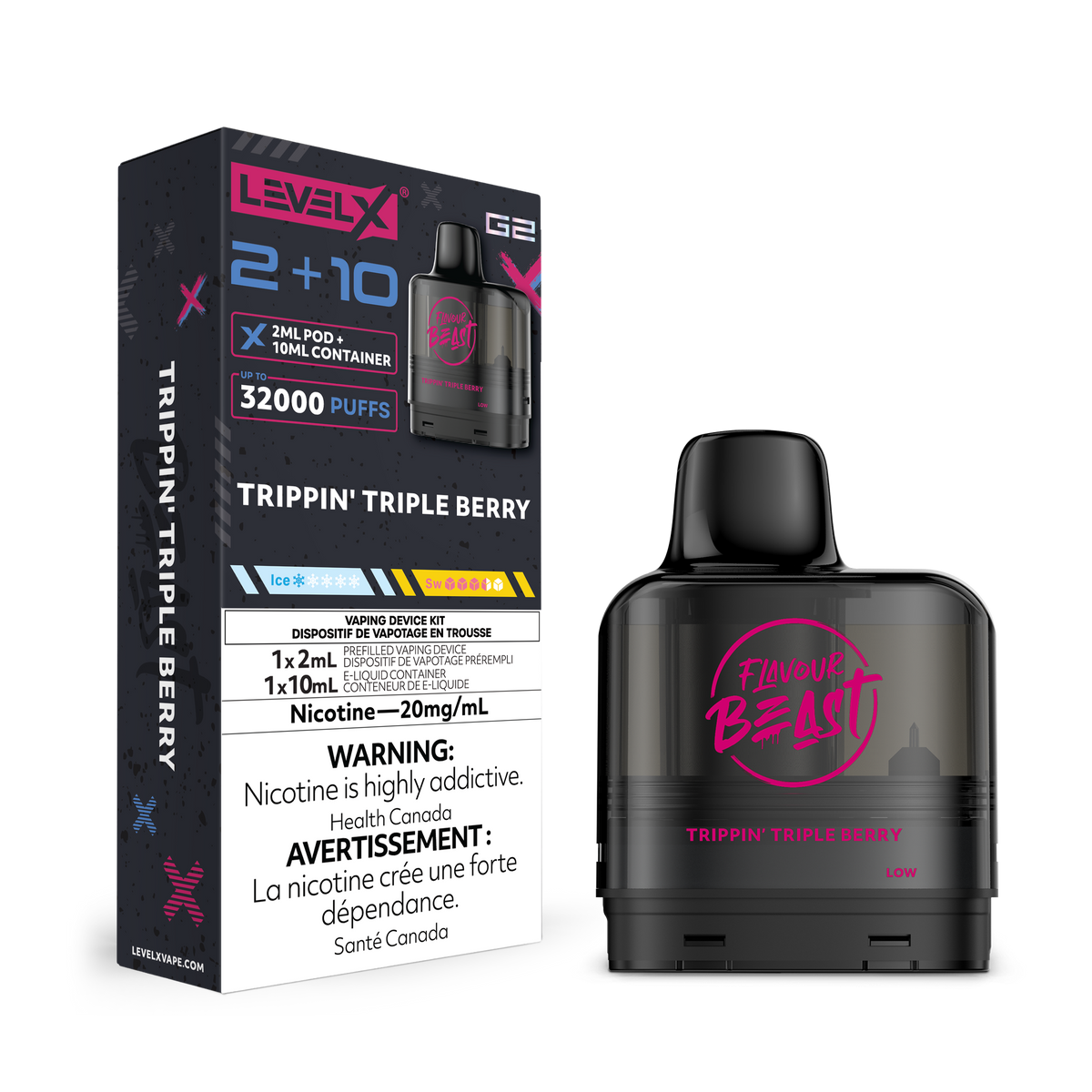 level-x-g2-pod-2-10ml-flavour-beast-trippin-triple-berry-20mg-5pc-carton-federal