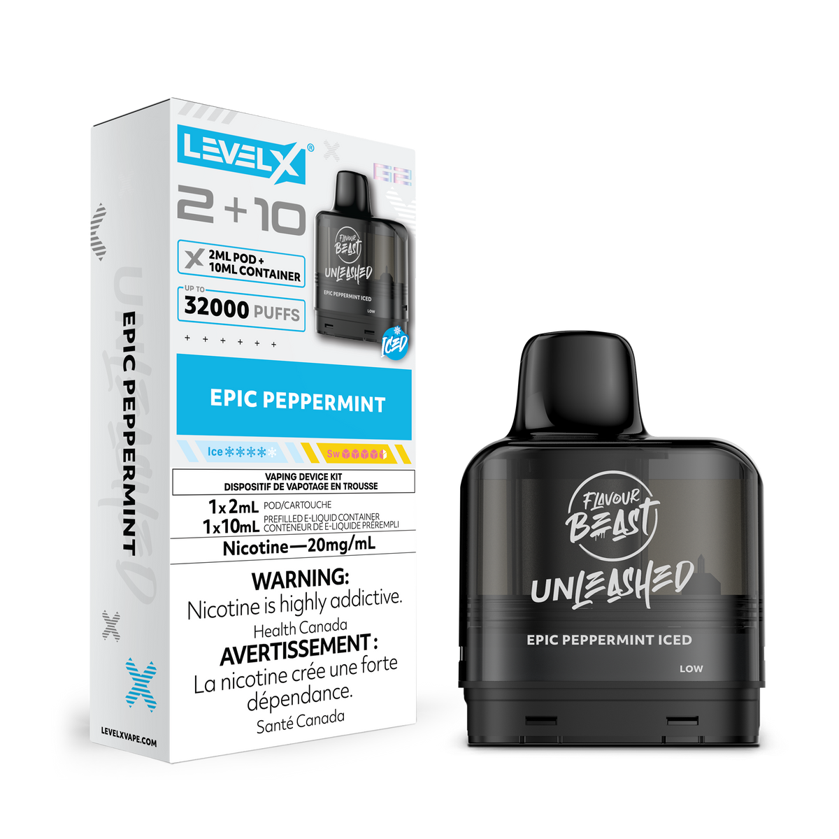 Level X Unleashed G2 Pod 2+10mL – Epic Peppermint Iced