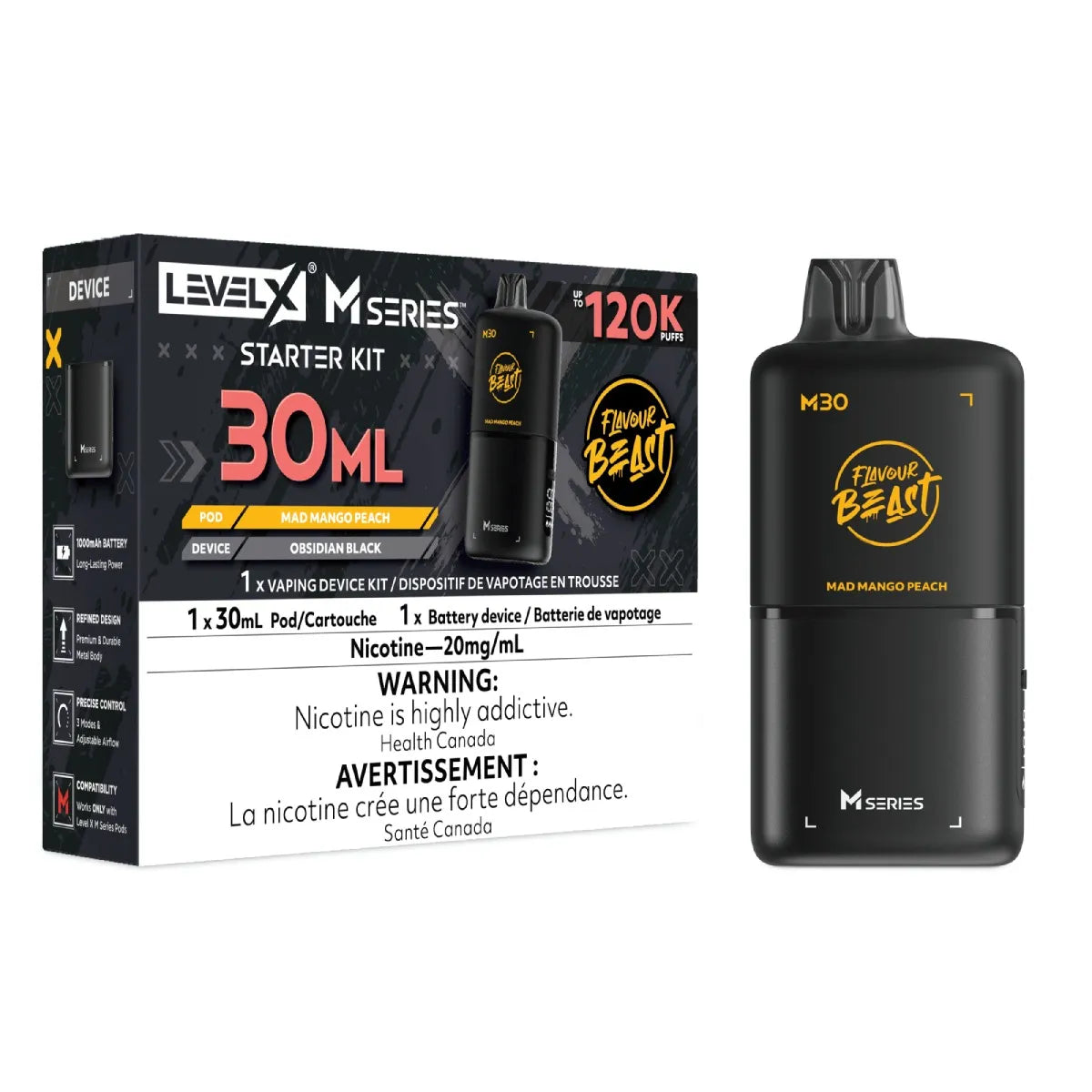 Level X Flavour Beast M Series Starter Kit – Mad Mango Peach