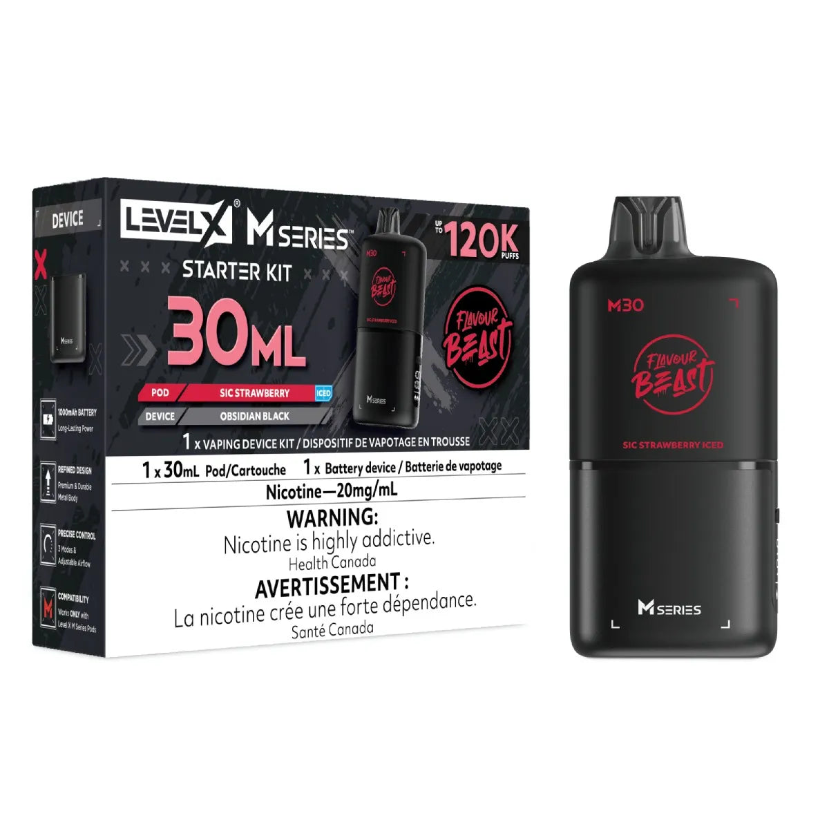 Level X Flavour Beast M Series Starter Kit – Sic Strawberry Iced