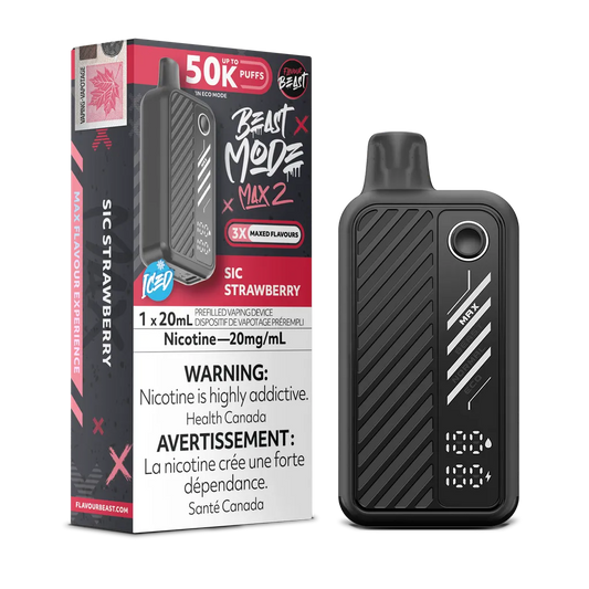 Sic Strawberry Iced Flavour Beast Mode Max 2 - Disposable 50K by FLAVOUR BEAST
