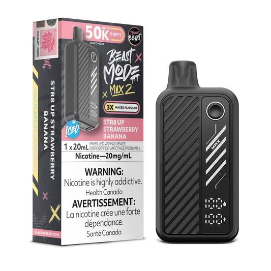 STR8 UP Strawberry Banana Iced Flavour Beast Mode Max 2 - Disposable 50K