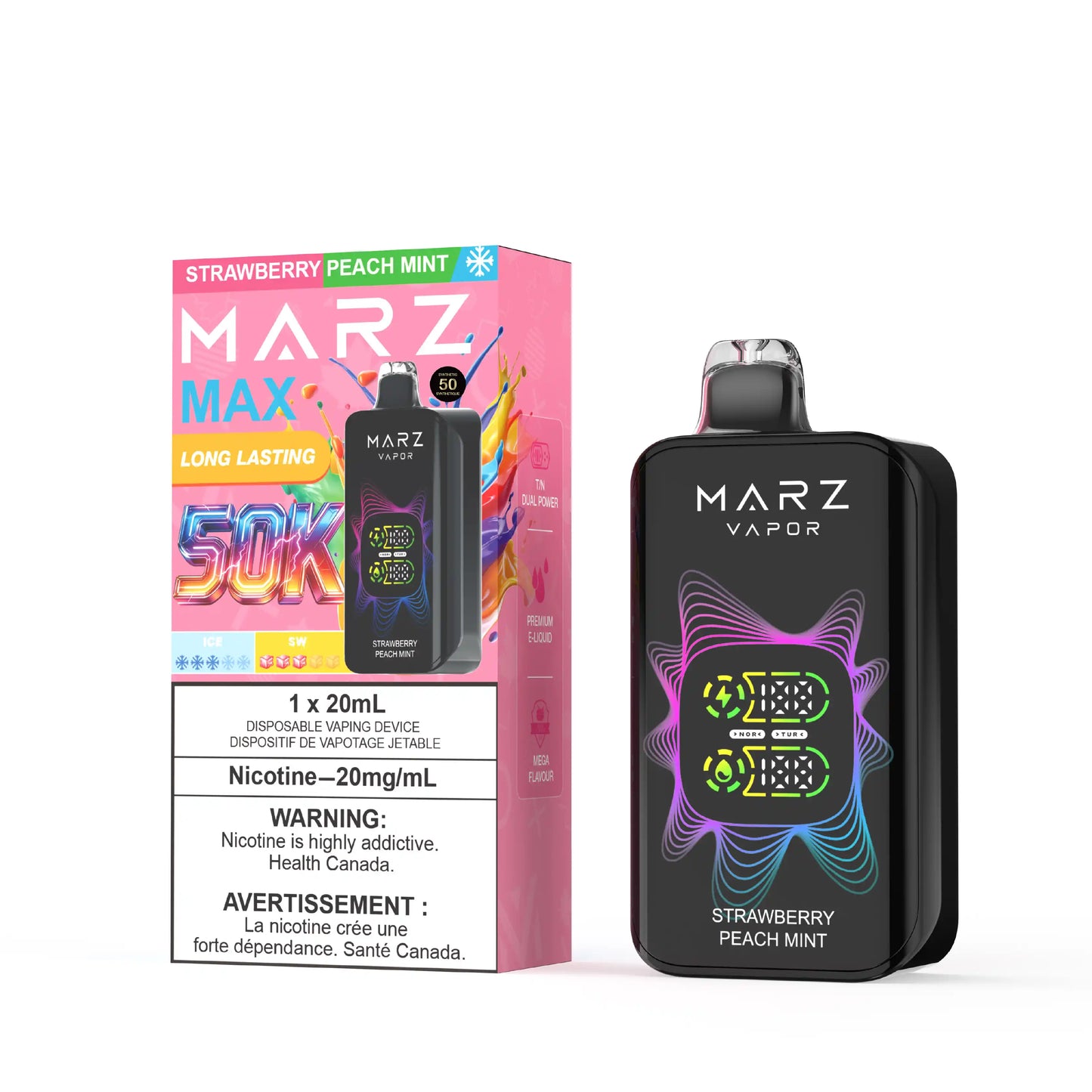 Strawberry Peach Mint Marz Max - Disposable 50K (Bold 50)