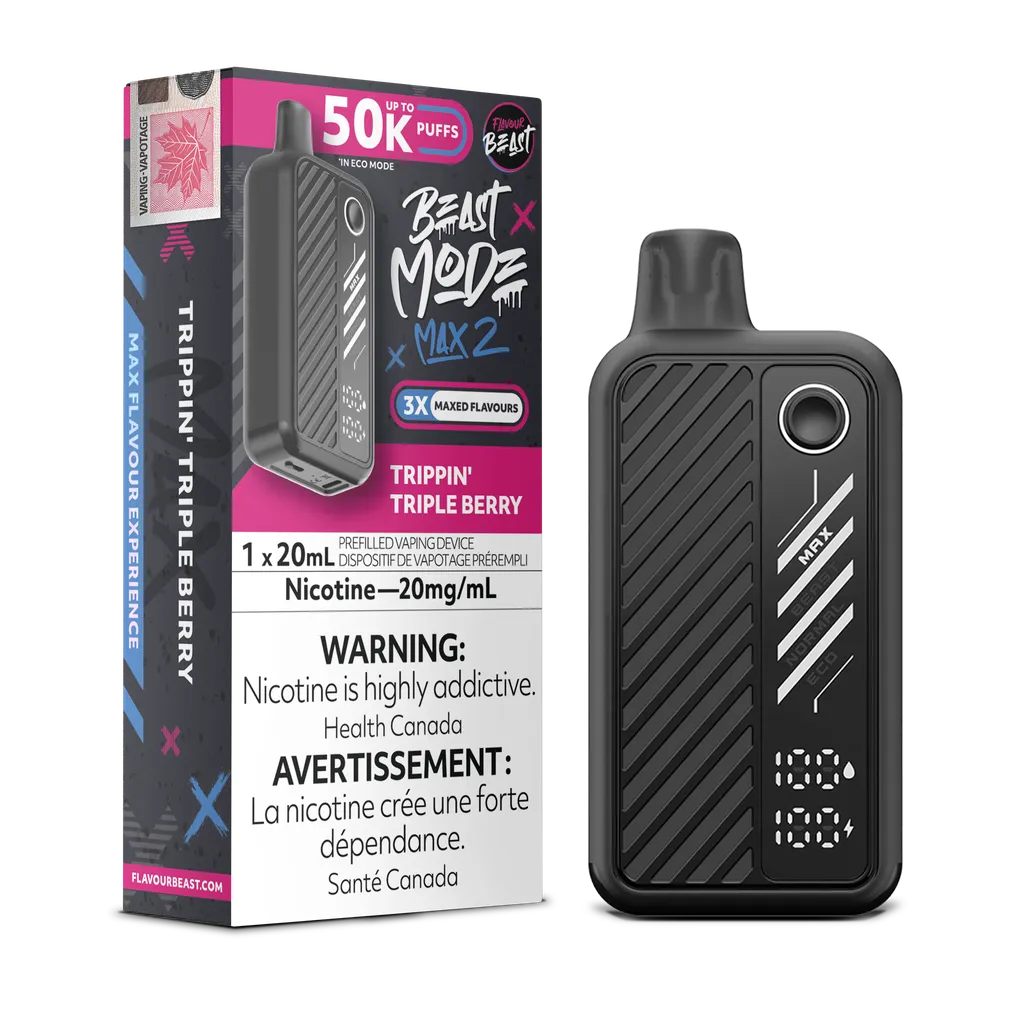 Trippin' Triple Berry Iced Flavour Beast Mode Max 2 - Disposable 50K