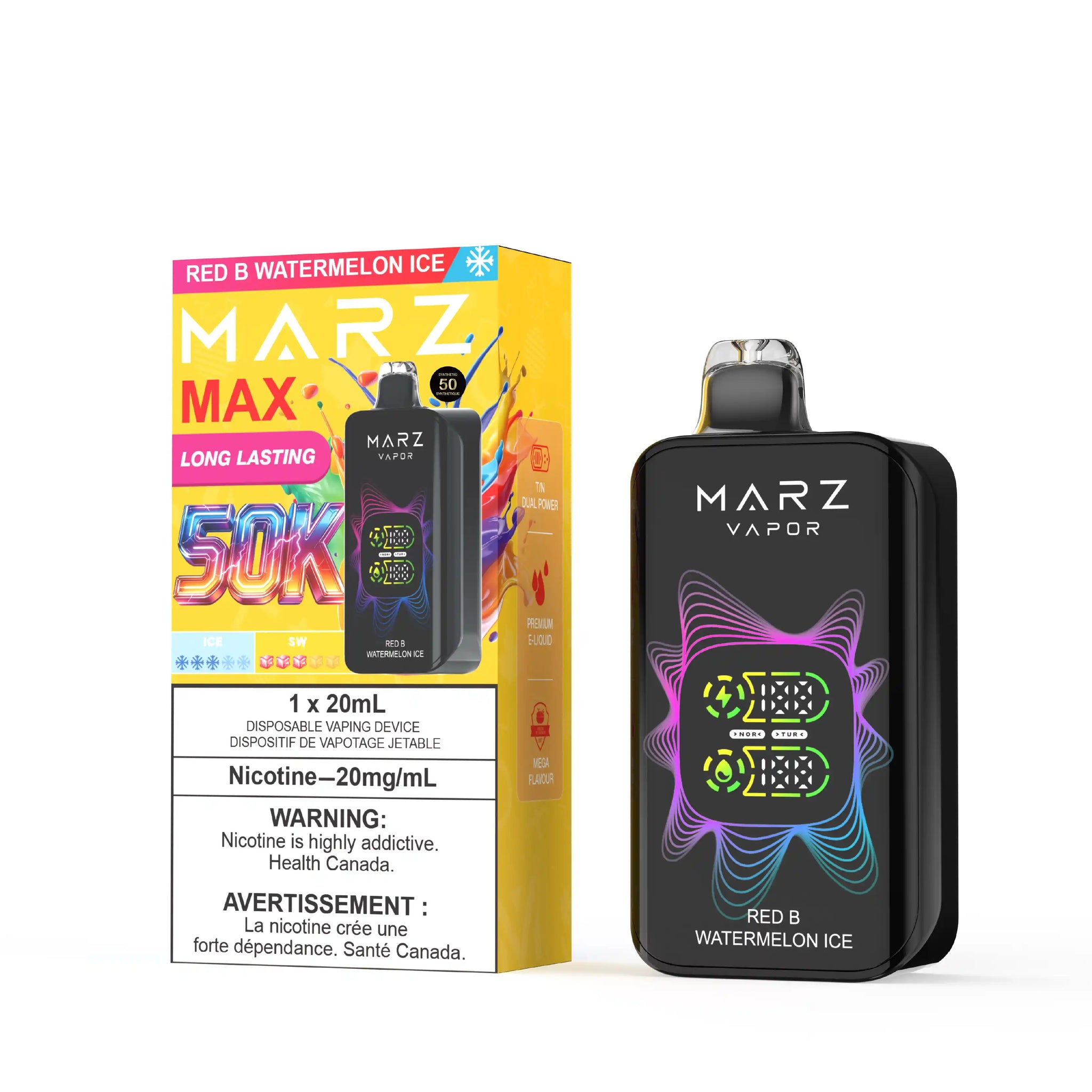 Red B Watermelon Ice Marz Max - Disposable 50K (Bold 50)