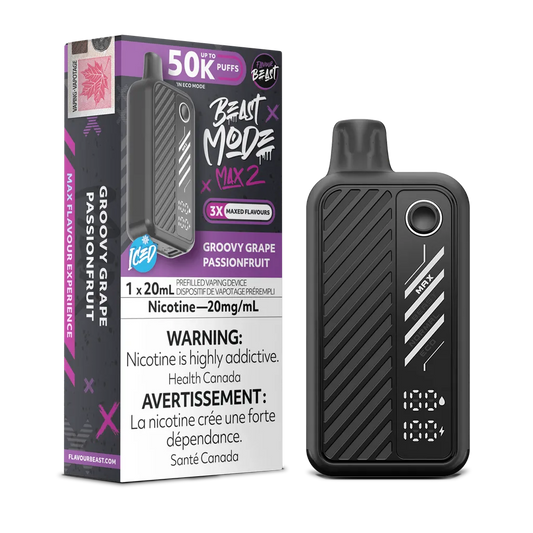 Groovy Grape Passionfruit (Iced) Flavour Beast Mode Max 2 - Disposable 50K by FLAVOUR BEAST