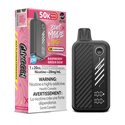 Raspberry Green Dew Iced Flavour Beast Mode Max 2 - Disposable 50K