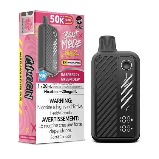 Raspberry Green Dew Iced Flavour Beast Mode Max 2 - Disposable 50K