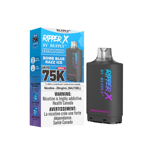 Bomb Blue Razz Ice Rufpuf Ripper X Pods 75K