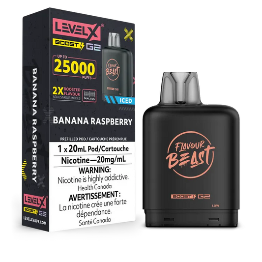 Banana Raspberry Iced Flavour Beast Boost G2 Pods 25K