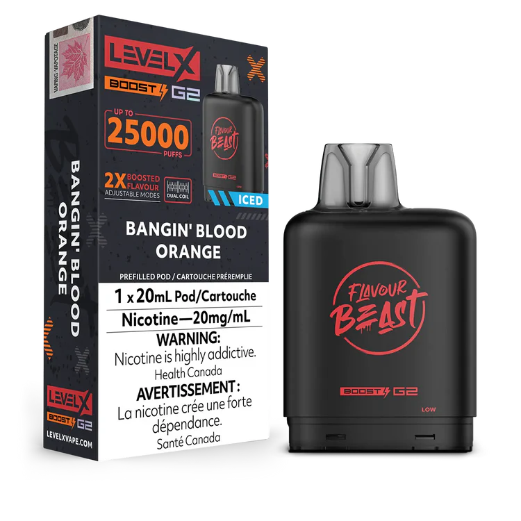 Bangin' Blood Orange Iced Flavour Beast Boost G2 Pods 25K