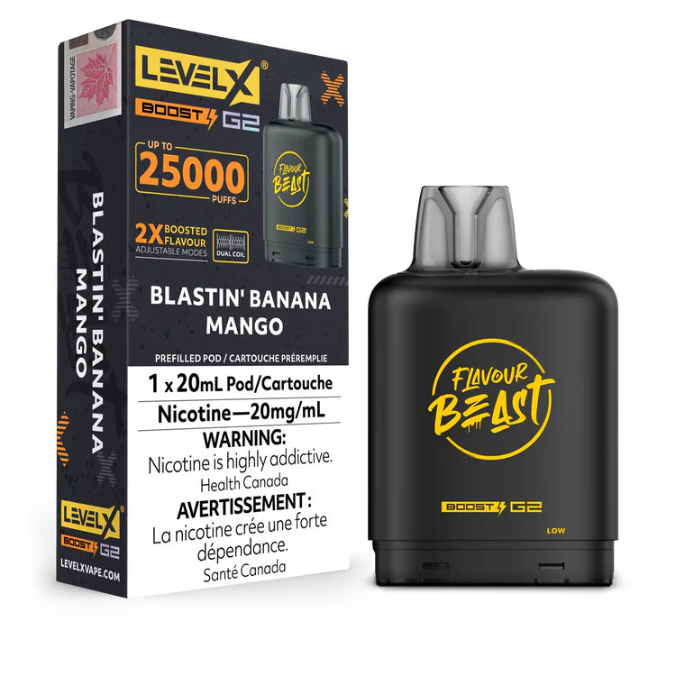Blastin' Banana Mango Iced Flavour Beast Boost G2 Pods 25K