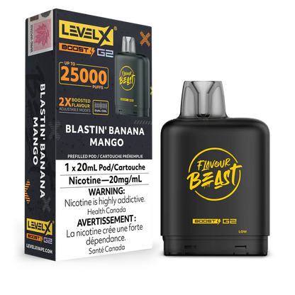 Blastin' Banana Mango Iced Flavour Beast Boost G2 Pods 25K