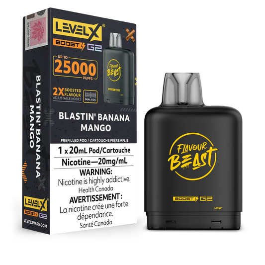 Blastin' Banana Mango Iced Flavour Beast Boost G2 Pods 25K