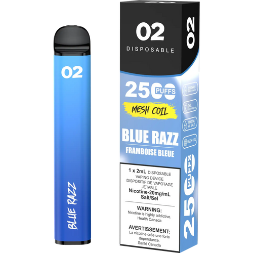 Blue Razz O2 - Disposable 2.5K
