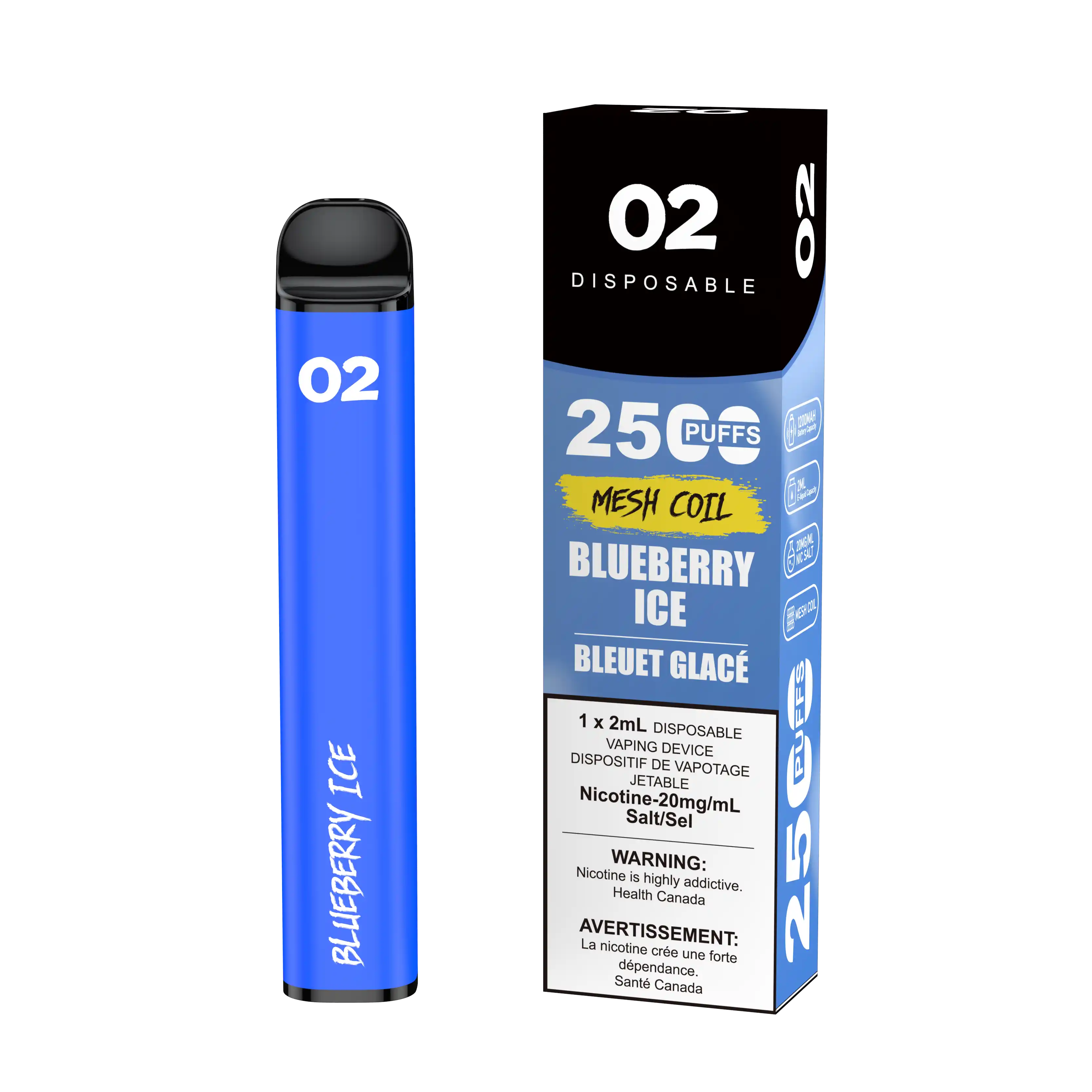 Blueberry Ice O2 - Disposable 2.5K