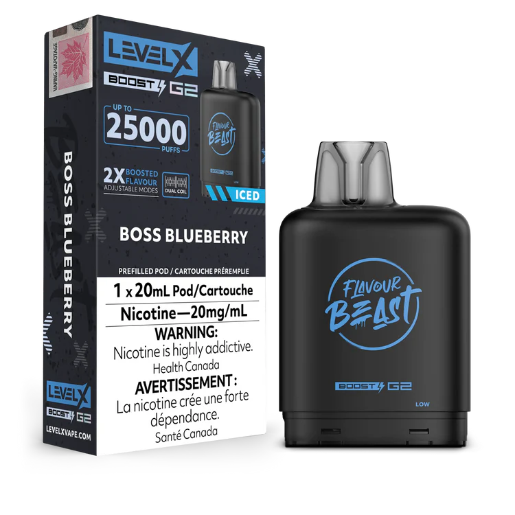 Boss Blueberry Iced Flavour Beast Boost G2 Pods 25K