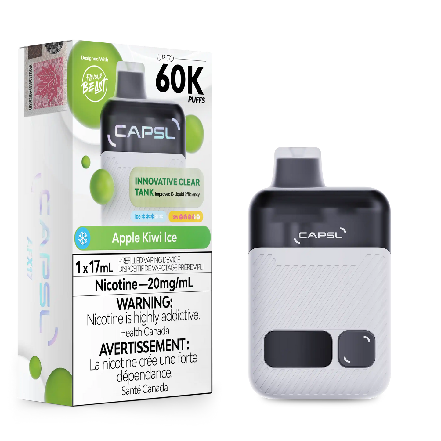 Apple Kiwi Ice CAPSL - AFX17 Disposable 60K