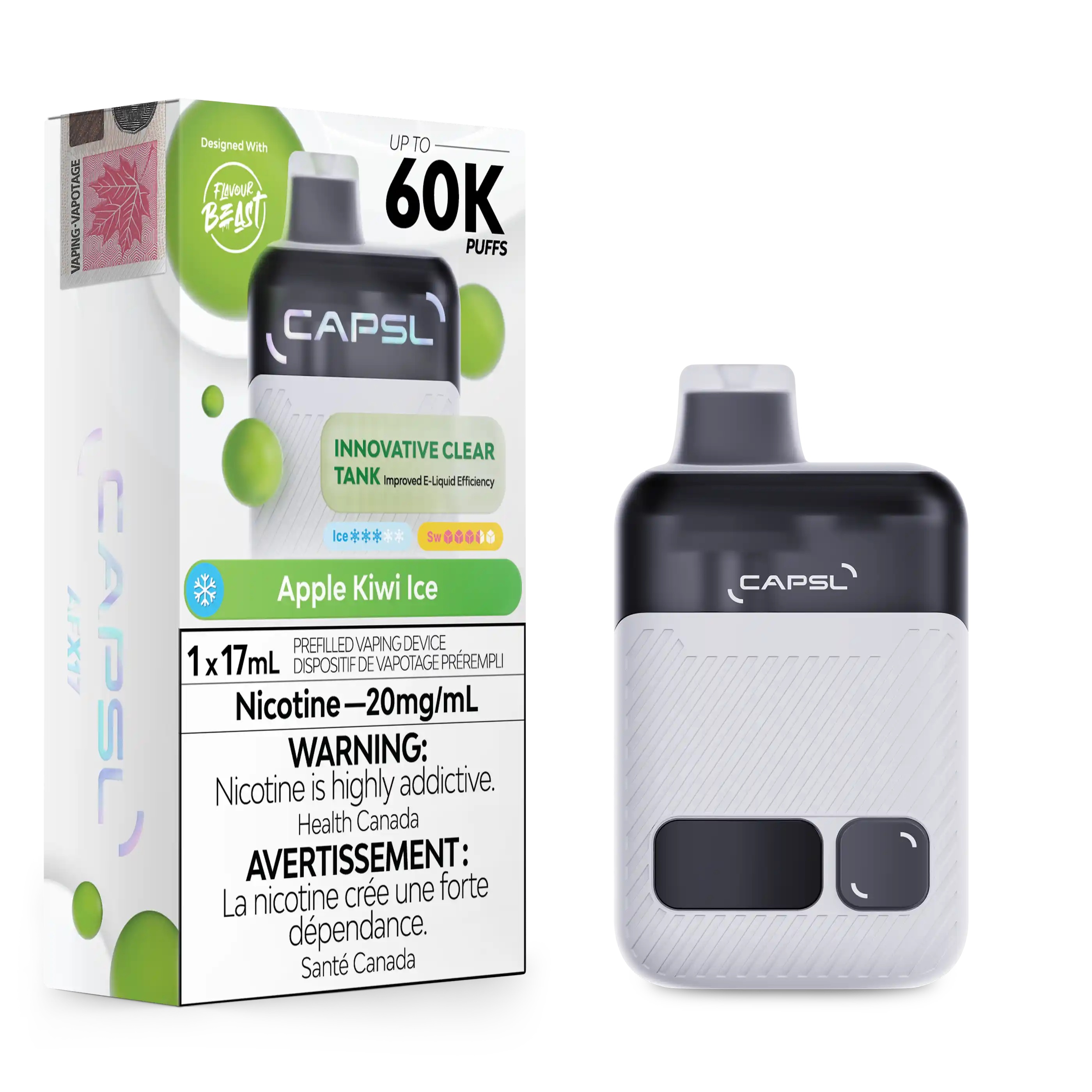 Apple Kiwi Ice CAPSL - AFX17 Disposable 60K