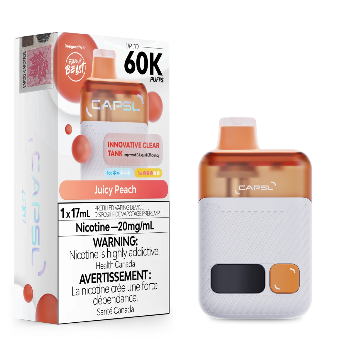 Juicy Peach CAPSL - AFX17 Disposable 60K