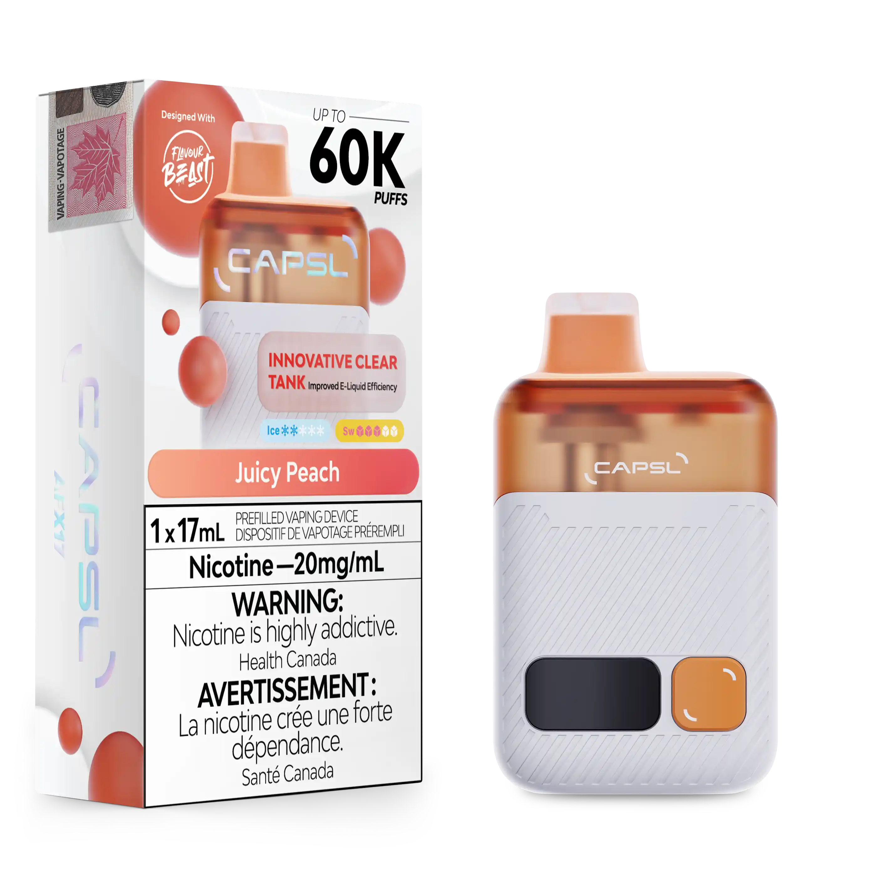 Juicy Peach CAPSL - AFX17 Disposable 60K